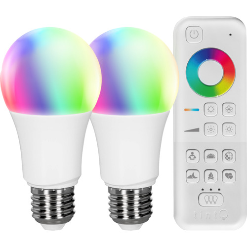 tint Starter-Set white+color, 2er-Set LED-Birnenform mit Fernbedienung Weiß