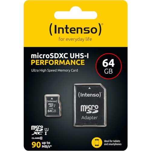 Intenso microSD Card UHS-I 64GB SDHC Performance Schwarz